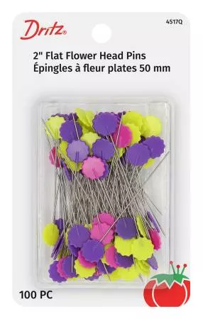 Flat Flower Pins Assorted 2in 100ct