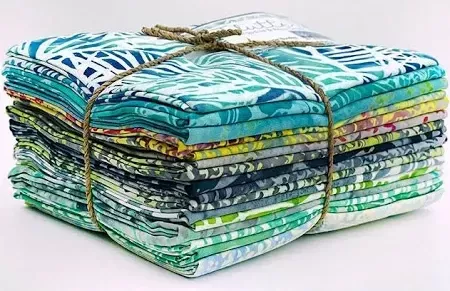 Flutter Turquoise & Aqua Green Fat Quarter Bundle