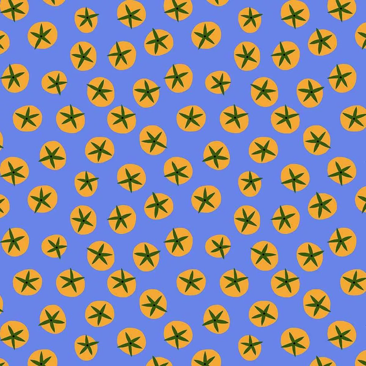 freespirit-fabrics-vegetable-patch-by-jane-sassaman-tomato-blue-yardage FreeSpirit Fabrics – Vegetable Patch by Jane Sassaman – Tomato – Blue – Yardage