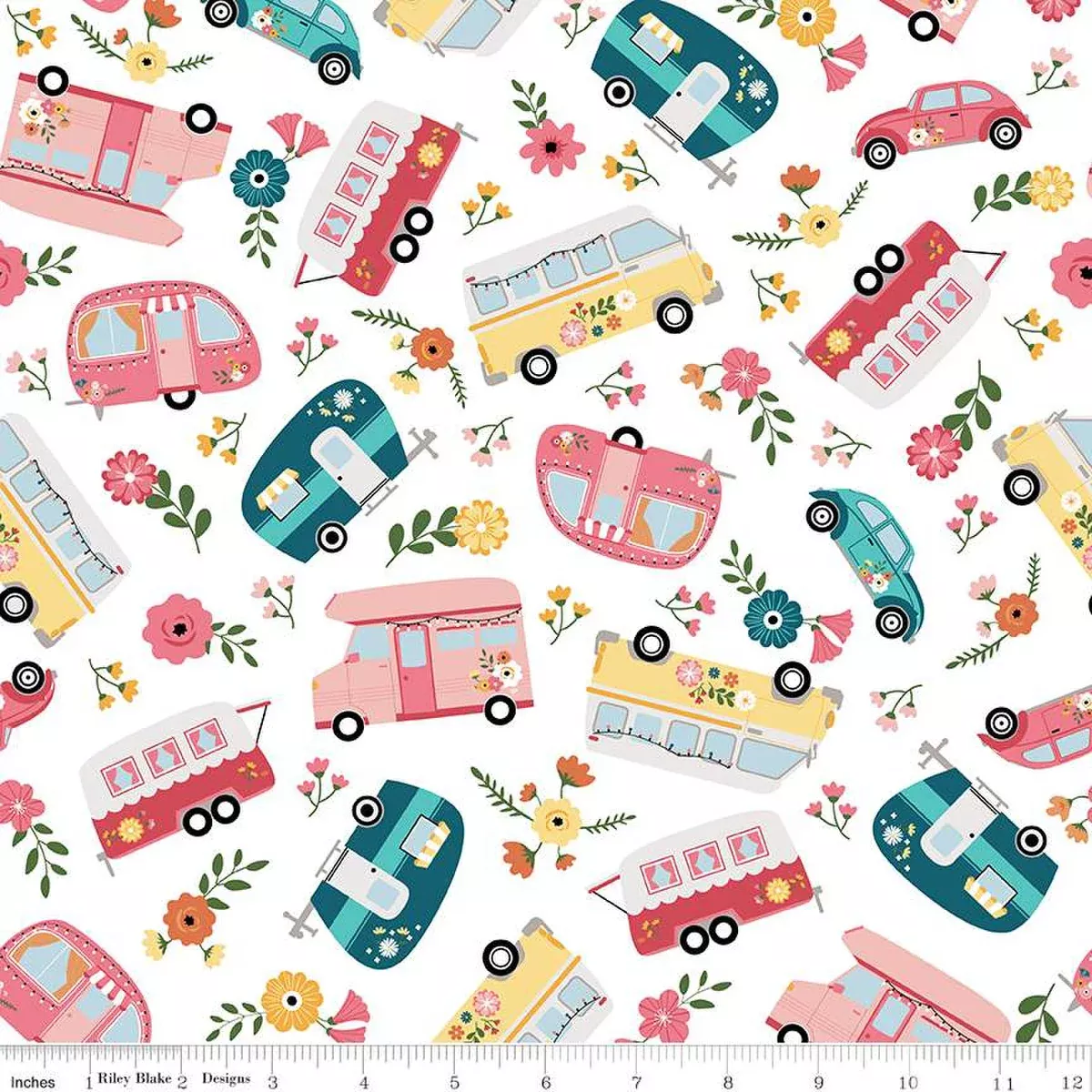 gone-glamping-25cm-c14790-white-riley-blake Gone Glamping 25cm C14790-White - Riley Blake