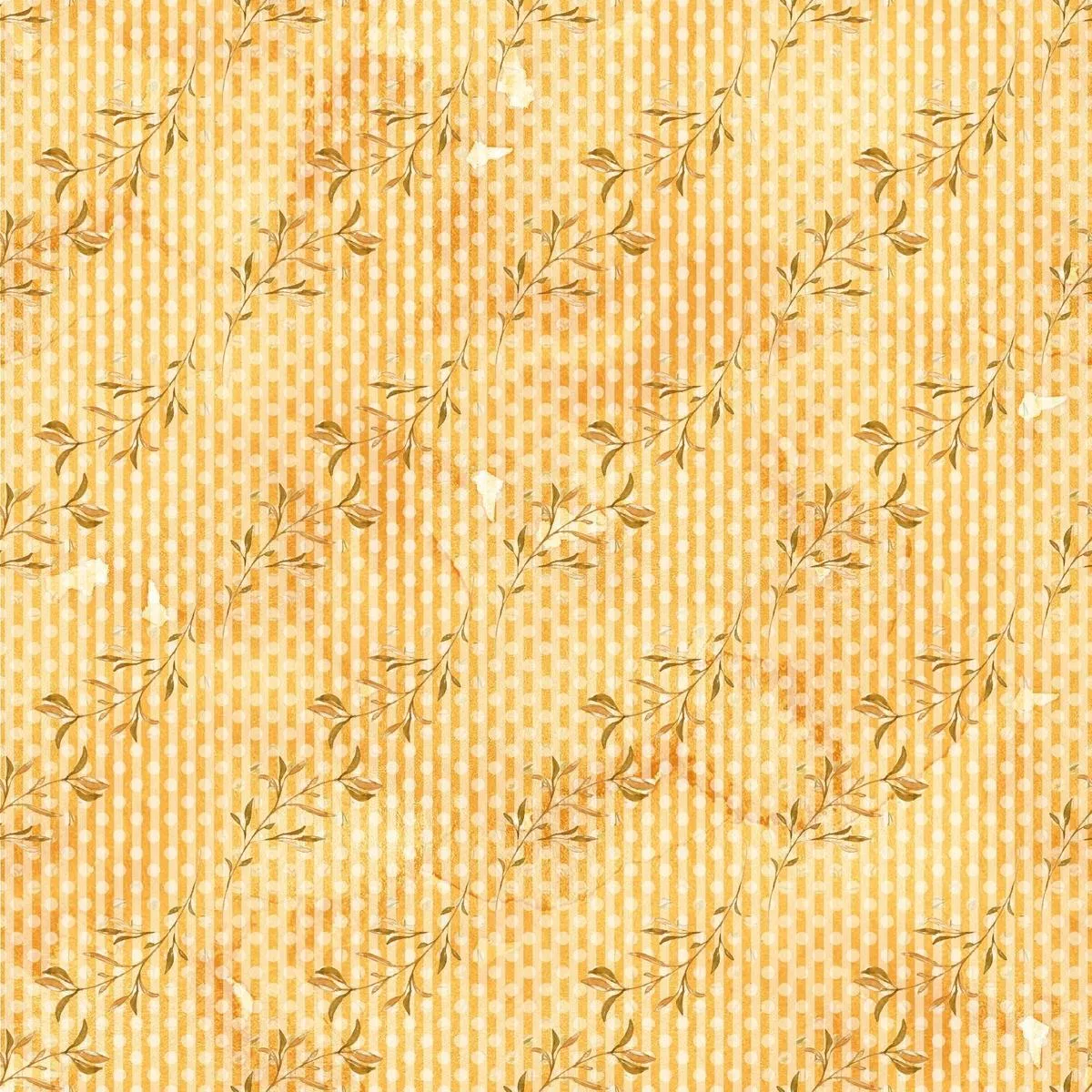 happy-fall-branches-on-orange-stripes-fabric Happy Fall Branches on Orange Stripes Fabric