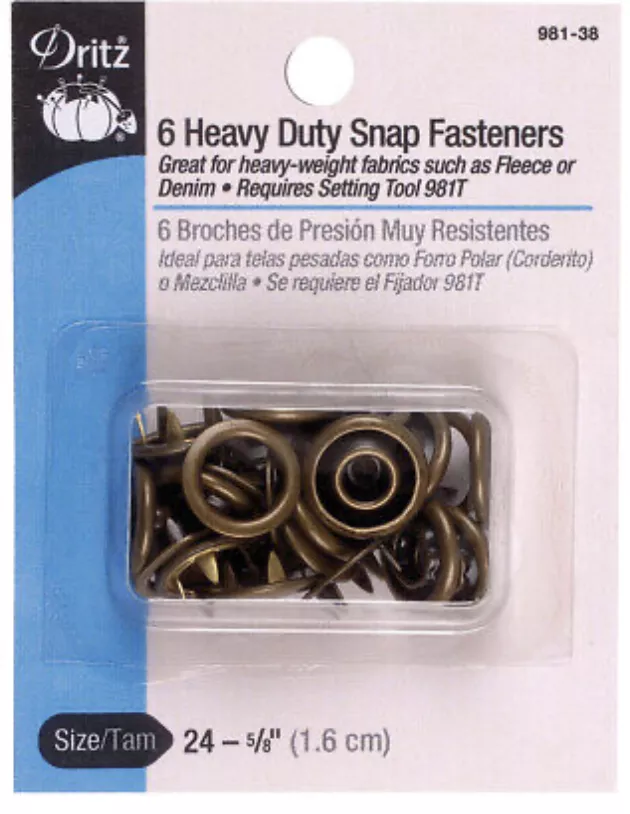 Heavy Duty Snap Fasteners Antique Brass
