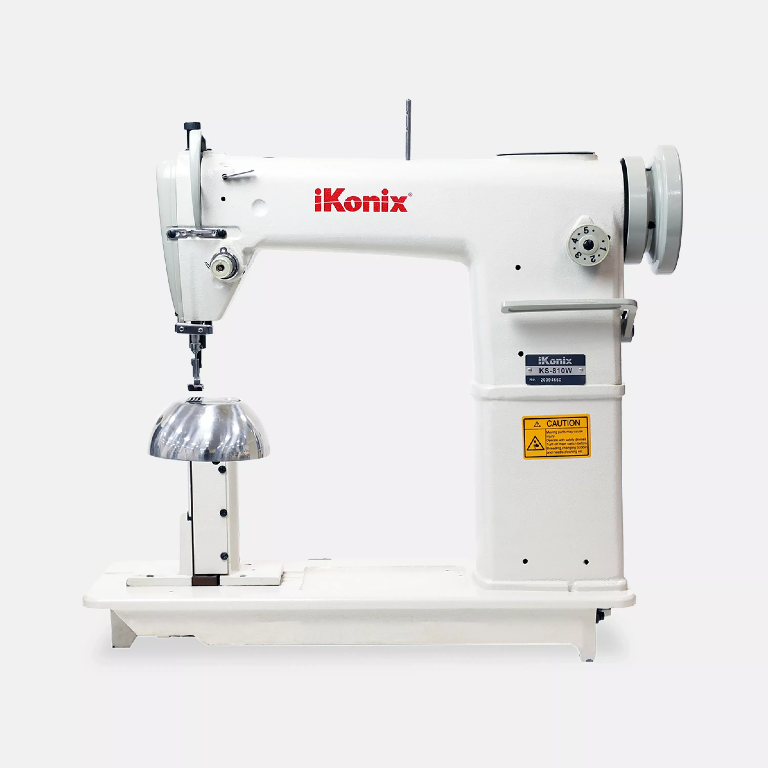ikonix-single-needle-post-bed-lockstitch-industrial-sewing-machine-with-wig-atta iKonix Single-Needle Post-Bed Lockstitch Industrial Sewing Machine with Wig Attachment (includes table, stand, & servo motor)