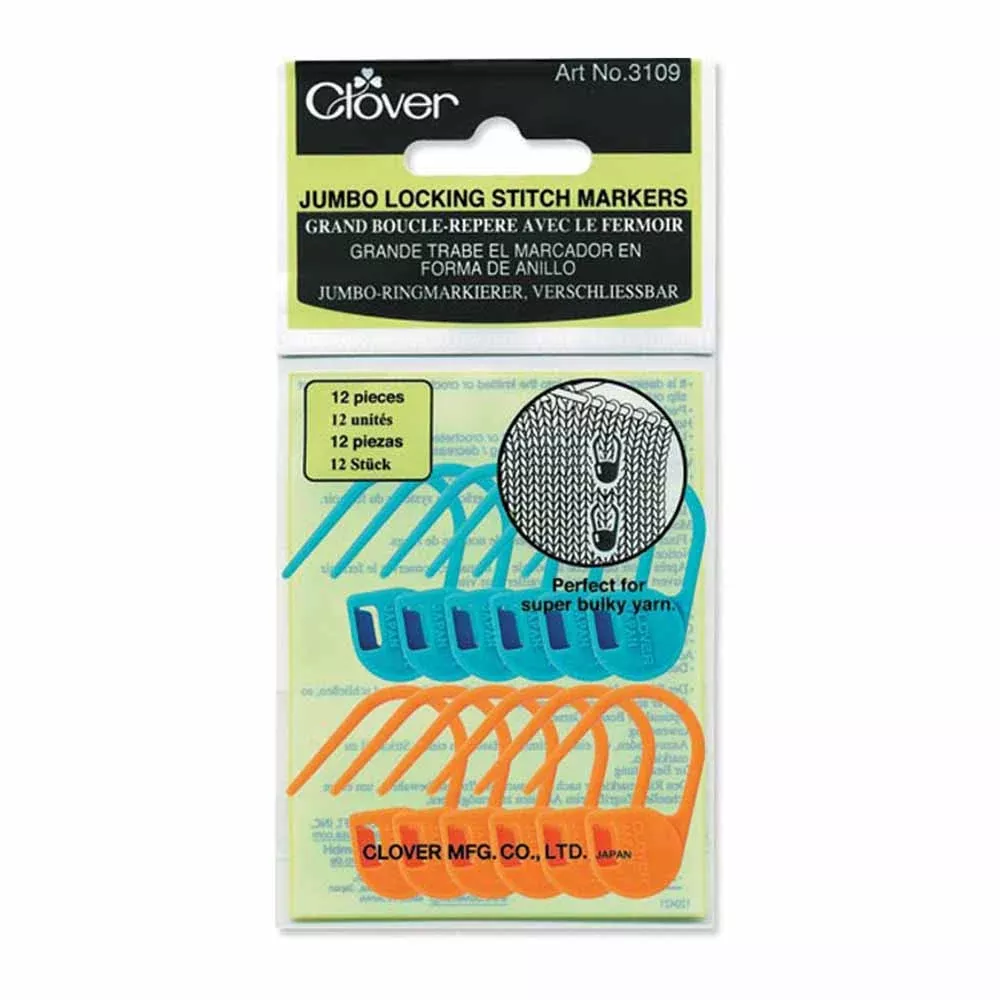 Jumbo Locking Stitch Markers - 12ct - Clover 3109