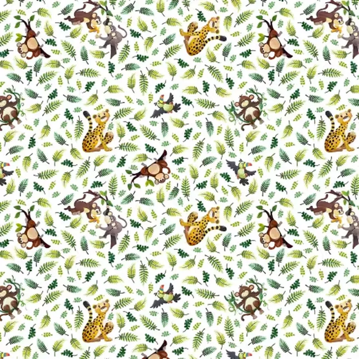 jungle-friends-tossed-animals-white Jungle Friends Tossed Animals White