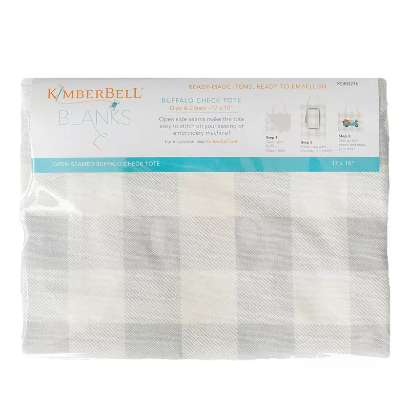kimberbell-tote-buffalo-check-gray-cream Kimberbell Tote Buffalo Check Gray/Cream
