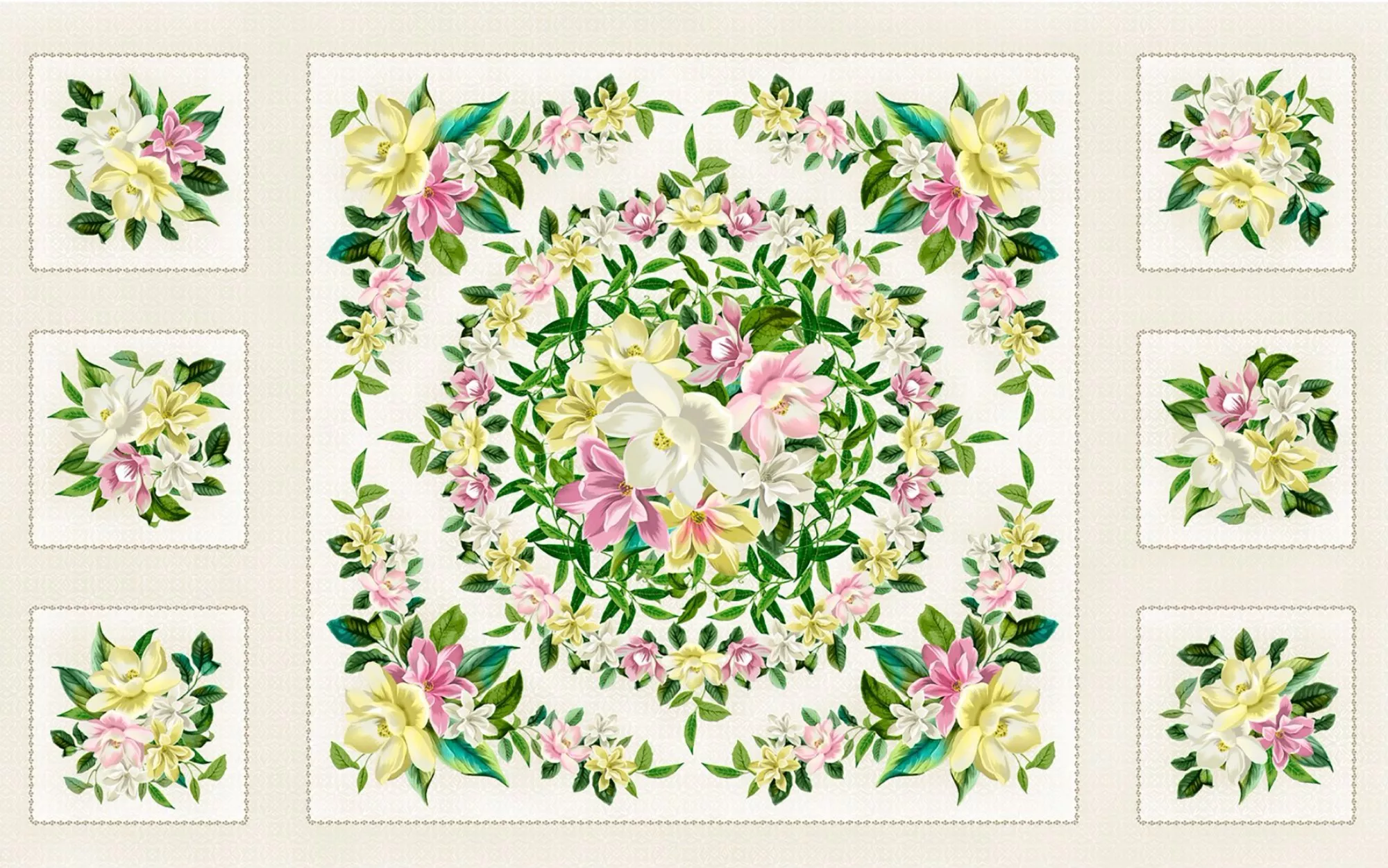 Lanai Floral PANEL Cream MASD10220-E