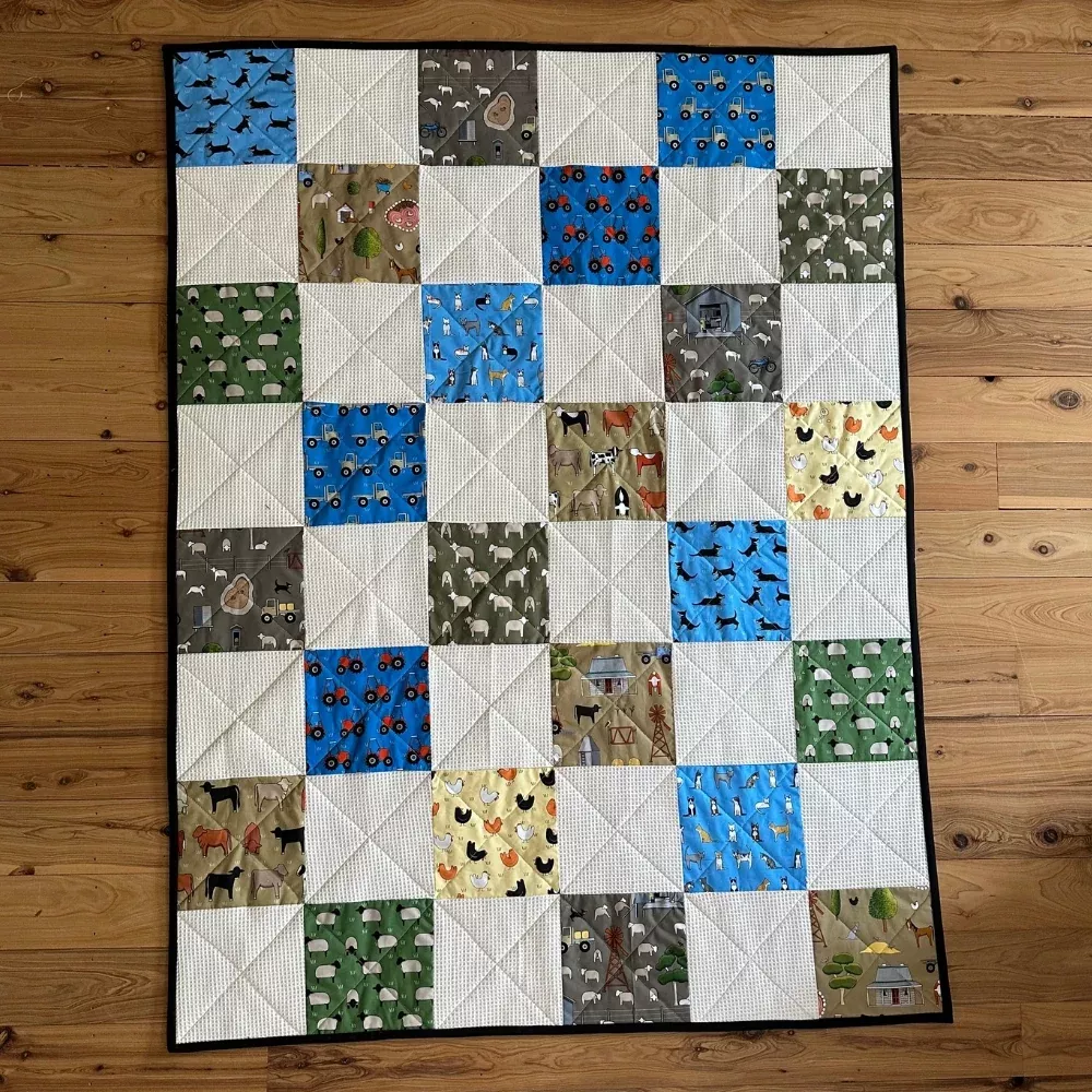 little-farmes-waffle-cot-quilt Little Farmes Waffle Cot Quilt