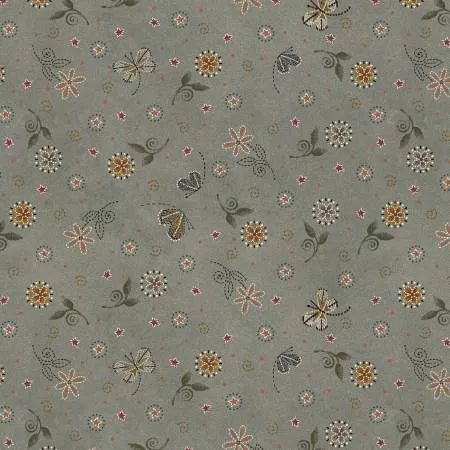Lt Teal Mini Floral Toss