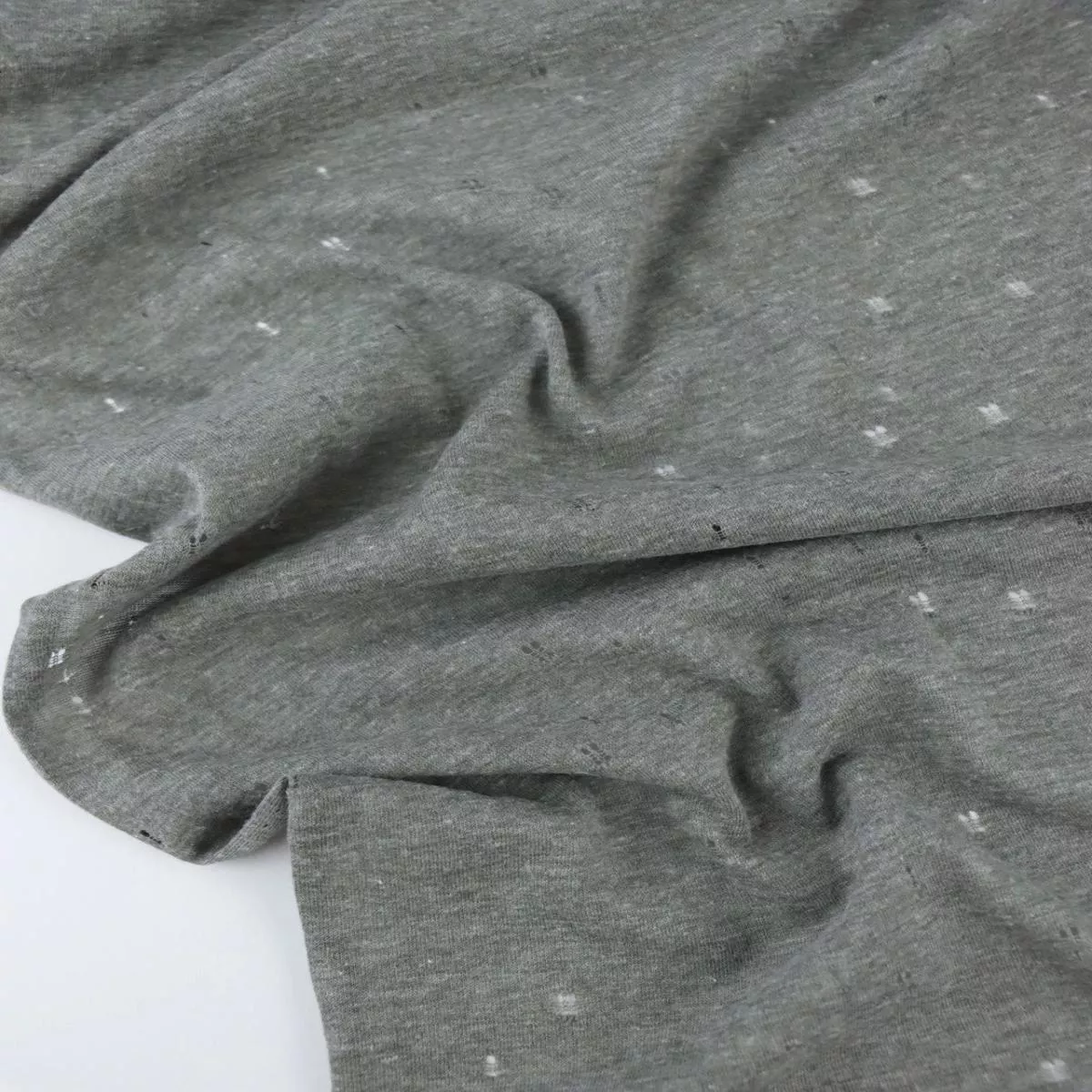 medium-gray-distressed-eyelet-poly-cotton-jersey Medium Gray Distressed Eyelet Poly/Cotton Jersey