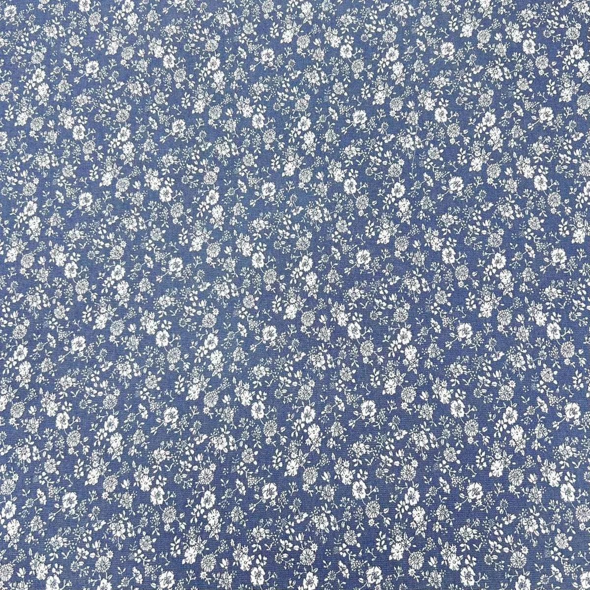 mini-bouquets-chambray-denim-fabric Mini Bouquets Chambray Denim Fabric
