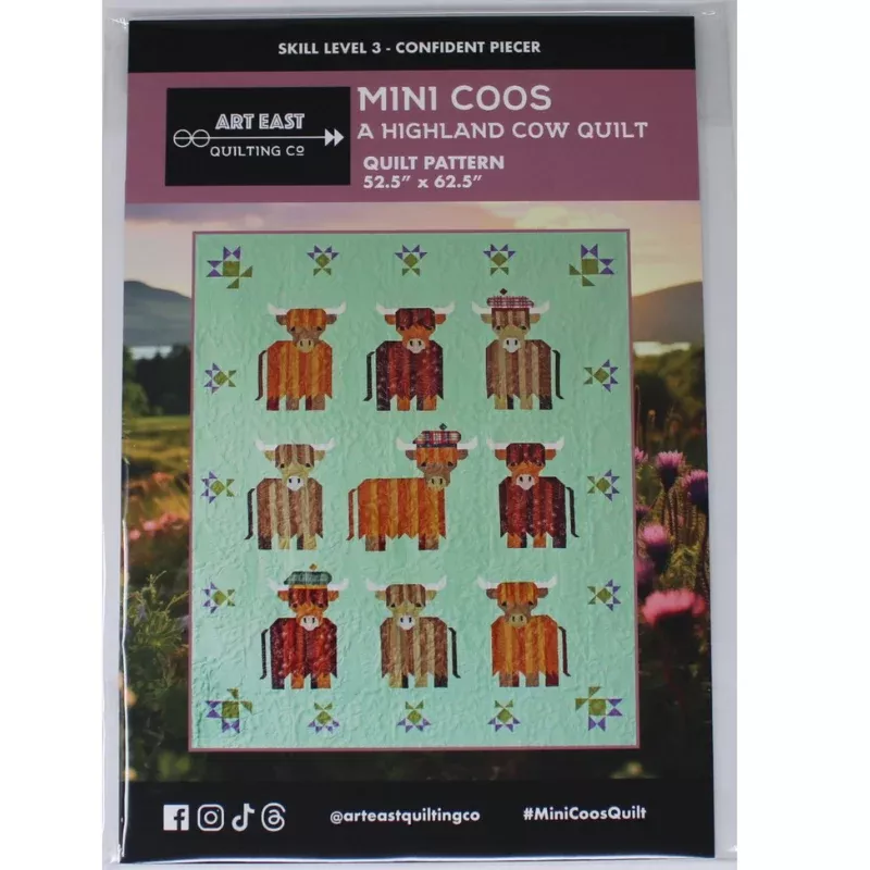 mini-coos-highland-cow-quilt-quilting-pattern-art-east-quilting-co Mini Coos (A Highland Cow Quilt) - Quilting Pattern - Art East Quilting Co.