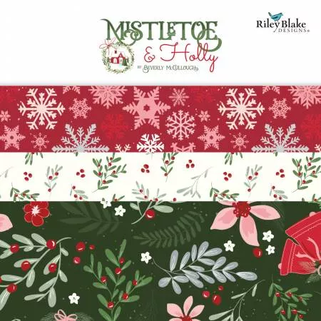 Mistletoe & Holly 2.5in Strips, 40pcs/bundle