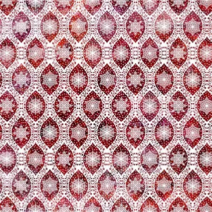 Nature's Winter - Snowflake Ogee - Red