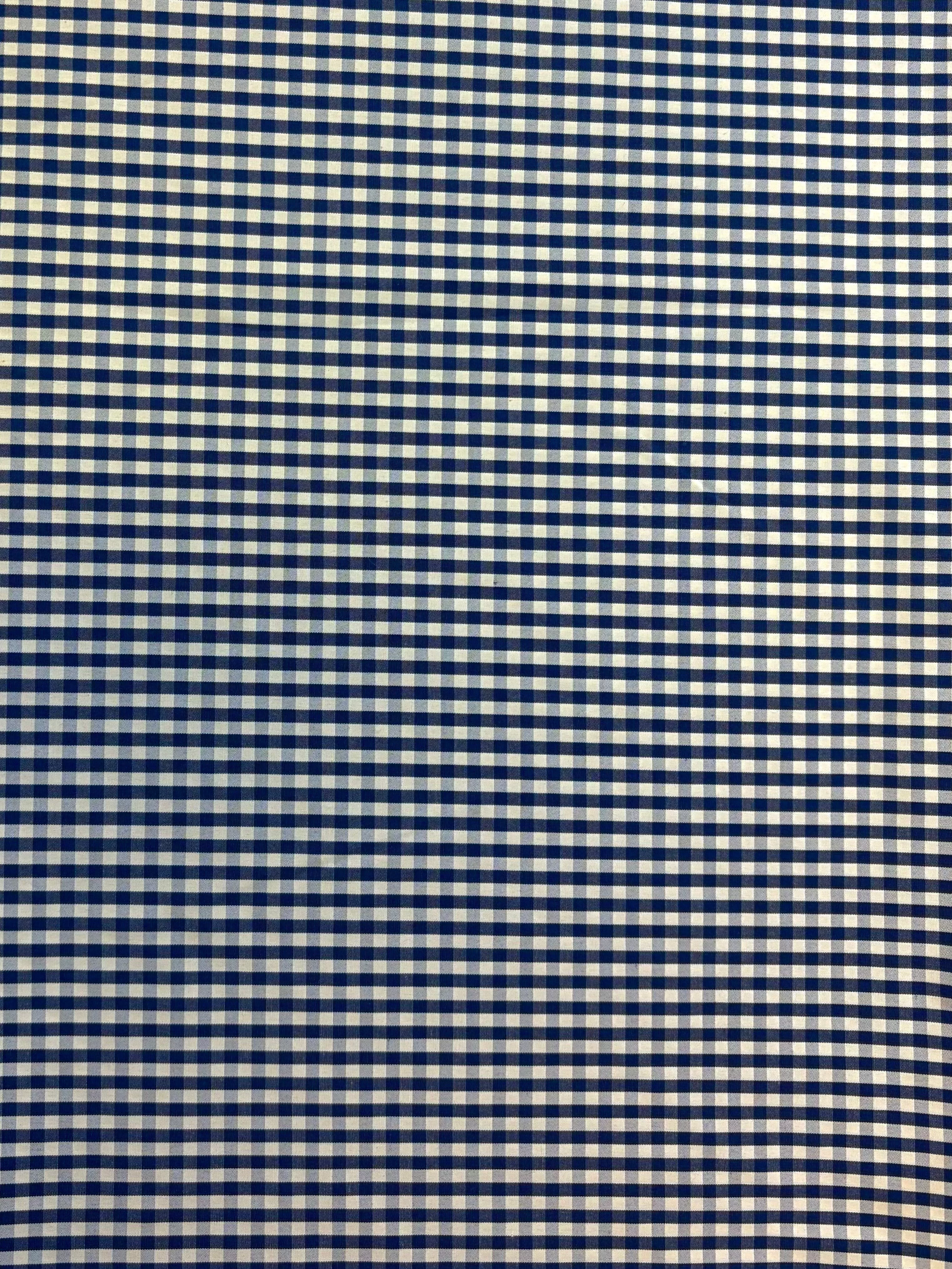 Navy and White Mini Gingham | Shirting