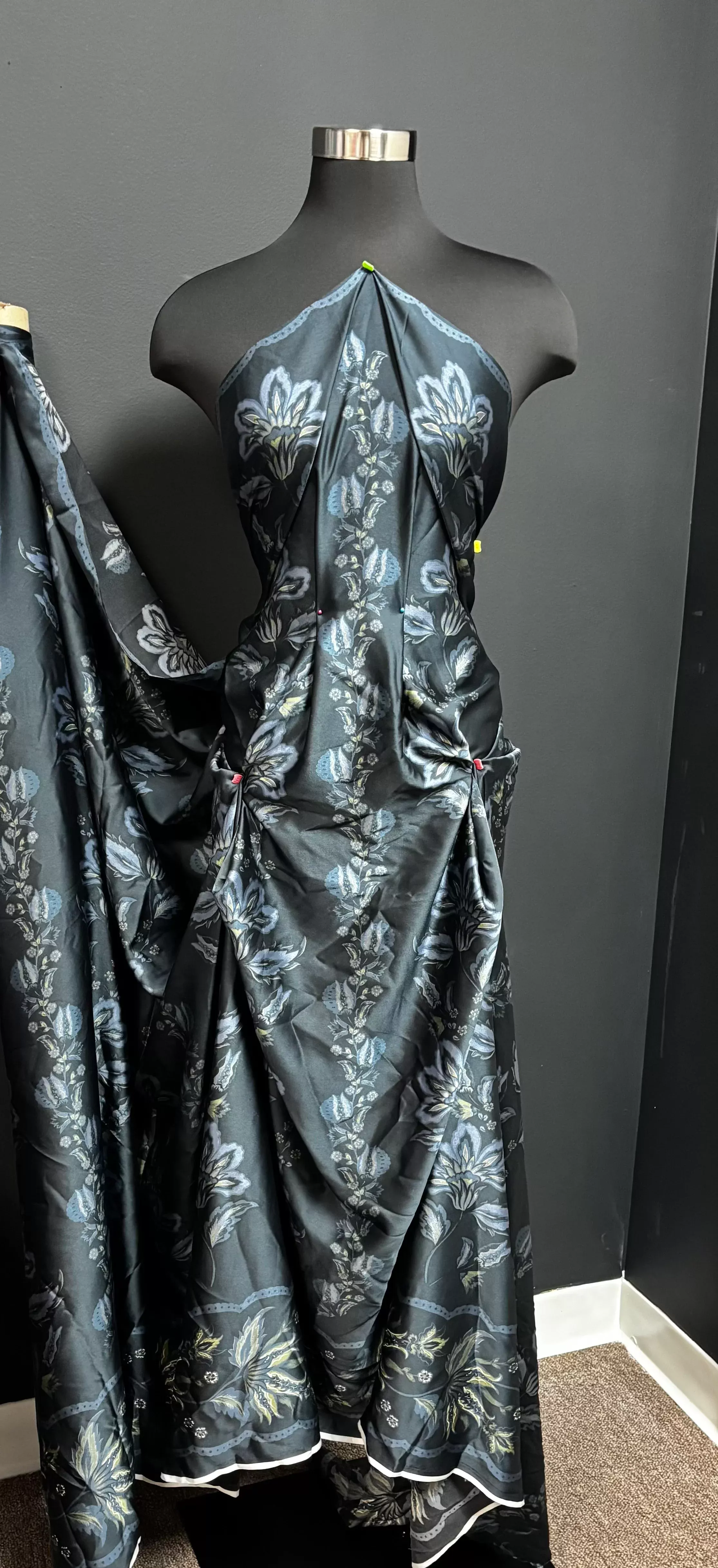 navy-with-flowers-poly-viscose Navy with Flowers | Poly Viscose