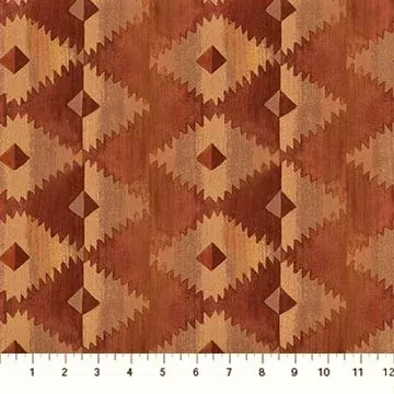 Northcott Saddle Up DP24385 - 34 Rust Multi Cowboy Blanket