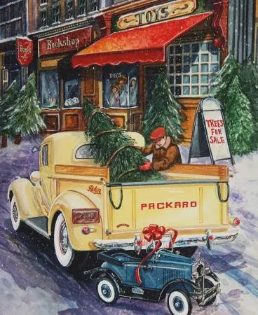 A Nostalgic Christmas Digital Panel Loading The Truck