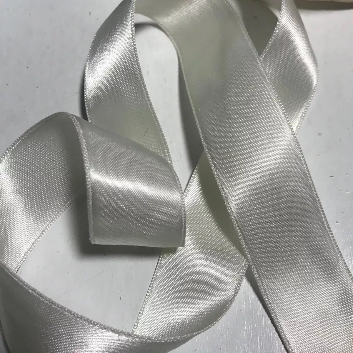 Off White 7/8″ Vintage Grayblock Double Faced Satin Ribbon