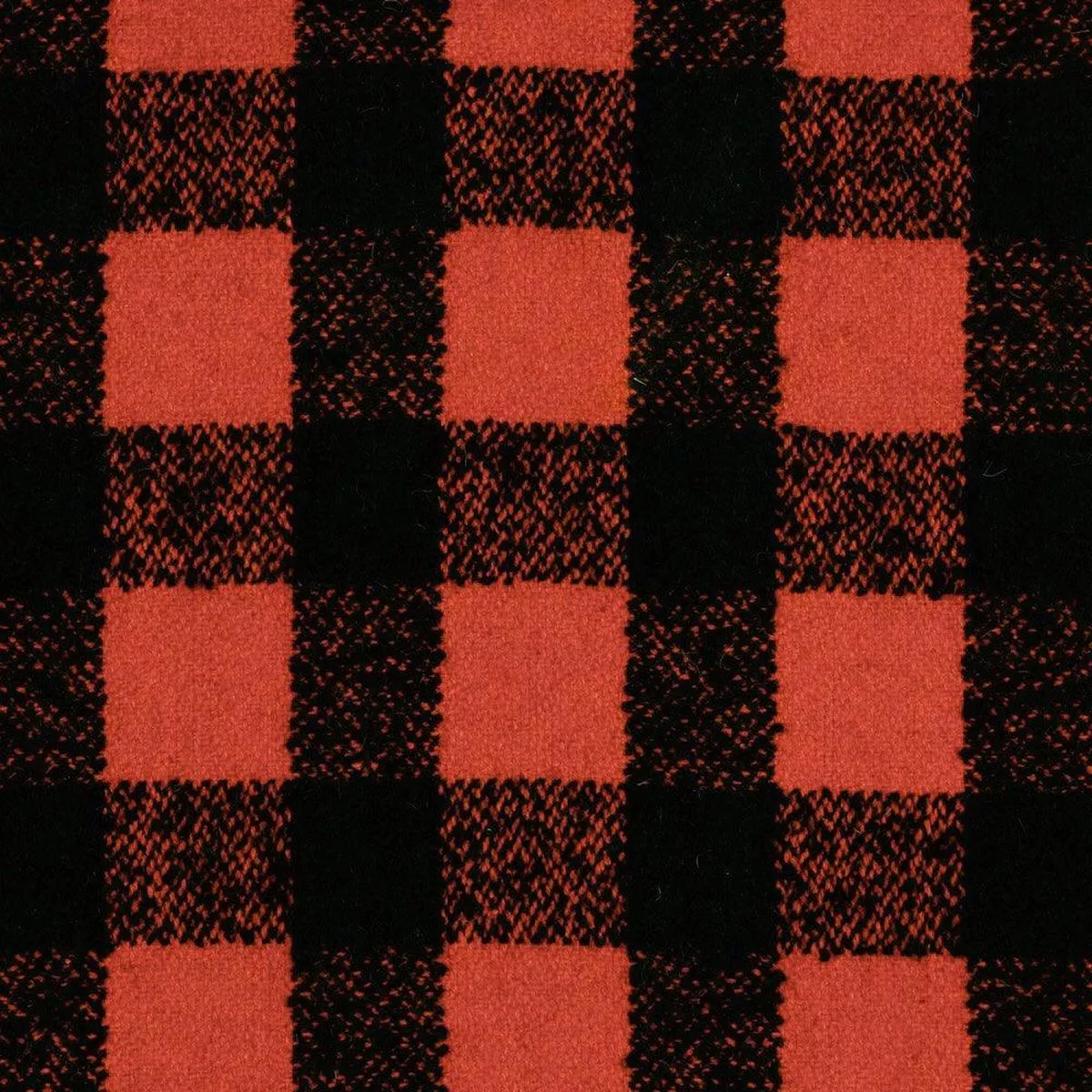 orange-black-checkered-wool-blend-boucle-fabric Orange and Black Checkered Wool Blend Boucle Fabric