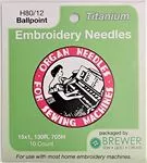 Organ Embroidery Ballpoint Titanium 80/12 Needles