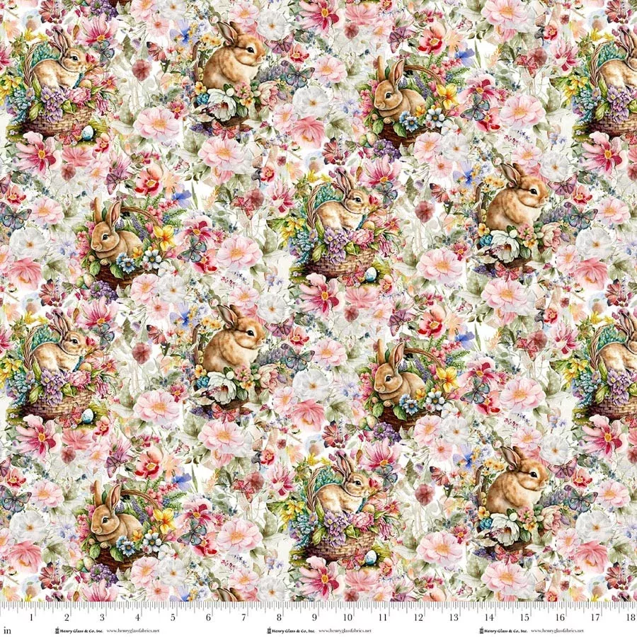 Packed Floral and Bunnies | Catherine Bartolli | Basket Full of Blessings