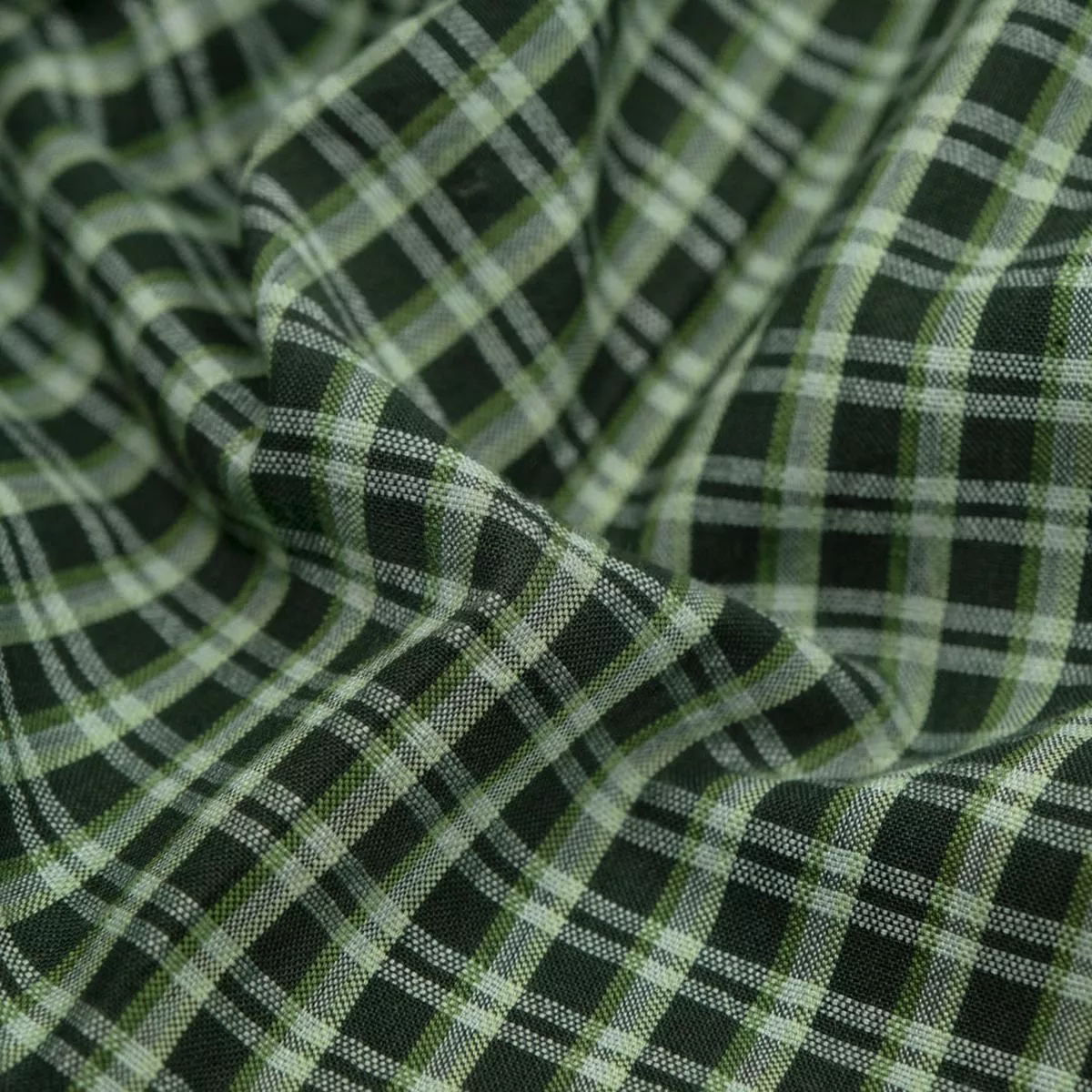 plaid-handwoven-cotton-forest-light-green Plaid Handwoven Cotton – Forest/Light Green