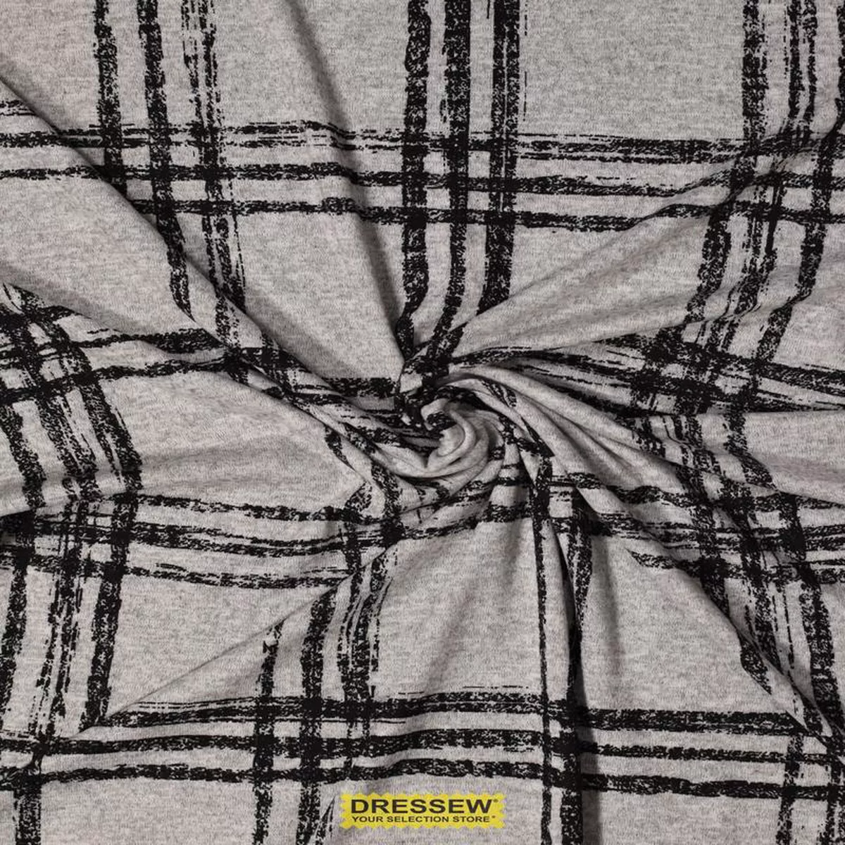 Plaid Sweater Knit Grey Black