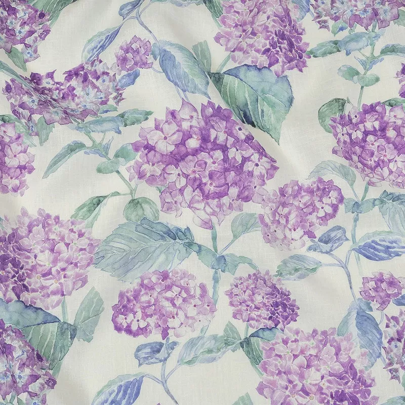 purple-green-white-hydrangeas-medium-weight-linen-woven Purple, Green and White Hydrangeas Medium Weight Linen Woven