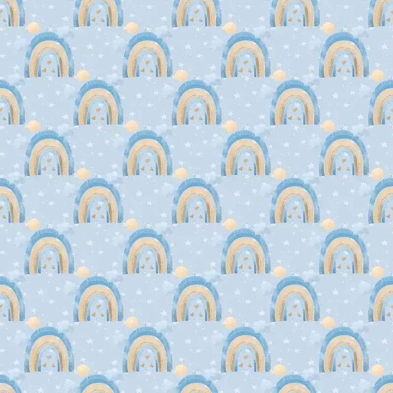 rainbow-filled-sky-fabric-blue Rainbow Filled Sky Fabric – Blue