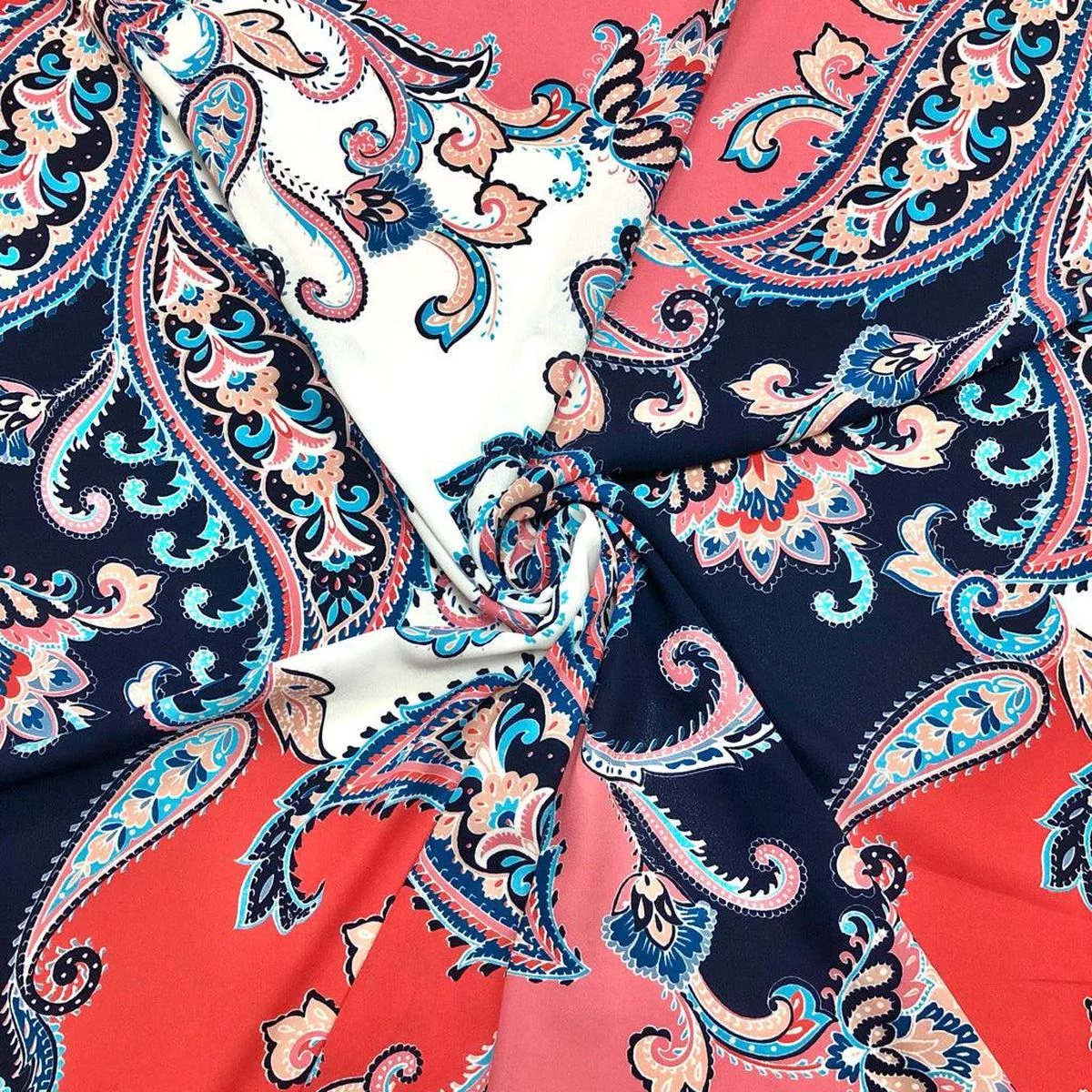 red-blue-white-symmetrical-patterns-georgette-fabric Red/Blue/White Symmetrical Patterns Georgette Fabric