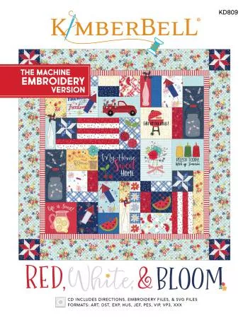 Red White & Bloom Machine Embroidery Version KD809