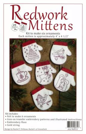 Redwork Mittens Kit