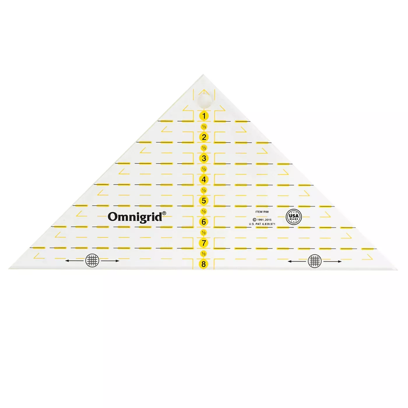 right-triangle-ruler-8-quarter-square-triangles Right Triangle Ruler, 8" Quarter-Square Triangles