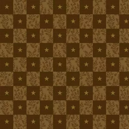 Robert Kaufman Cavalier Crows 2810 38 Brown /Caramel Checks