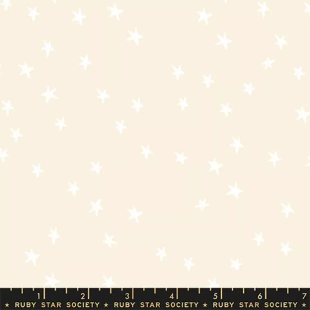 ruby-star-starry-white-on-natural-fabric-rs410965 Ruby Star Starry White On Natural Fabric RS410965