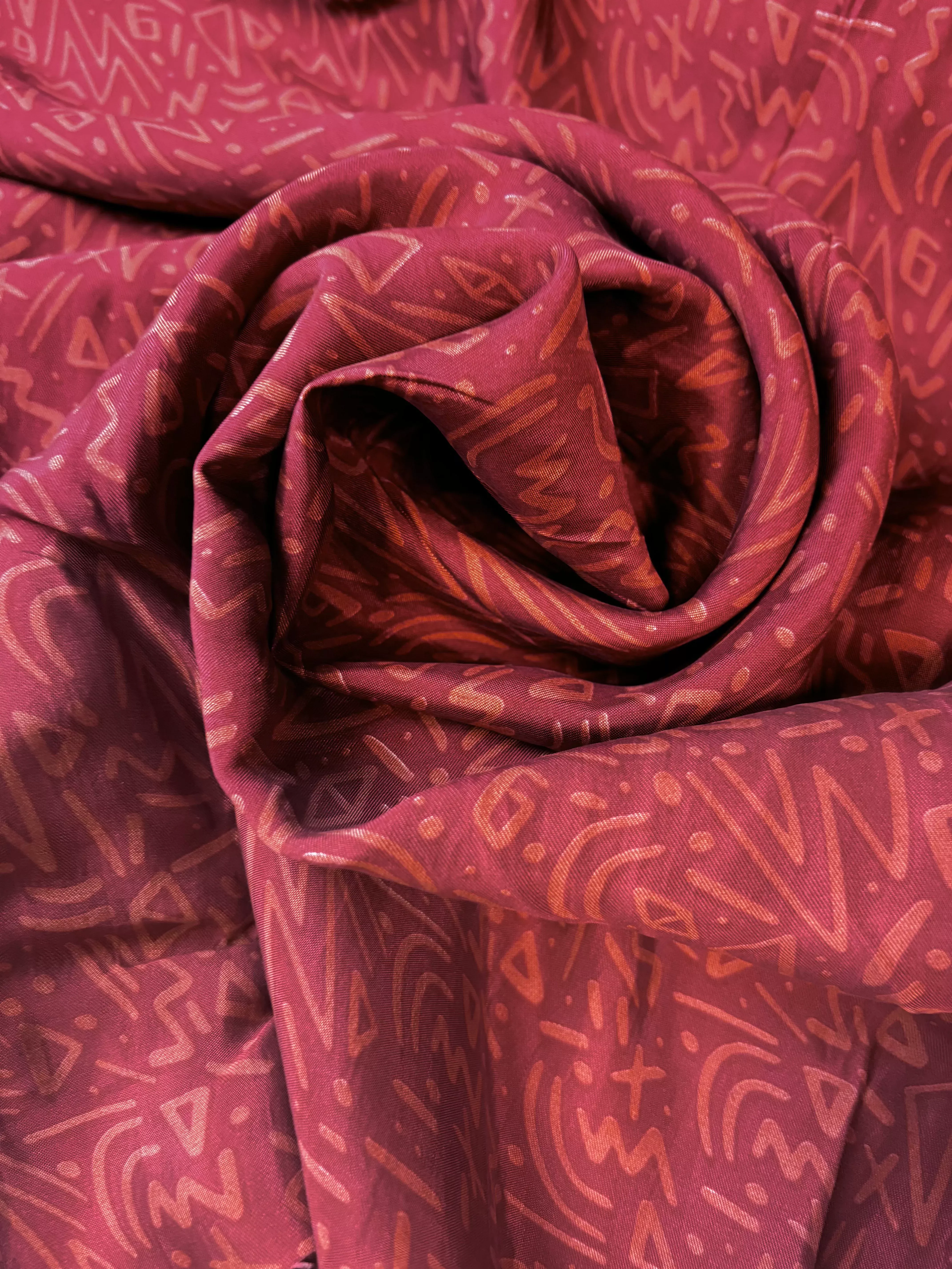rust-red-abstract-print-viscose Rust Red | Abstract Print | Viscose