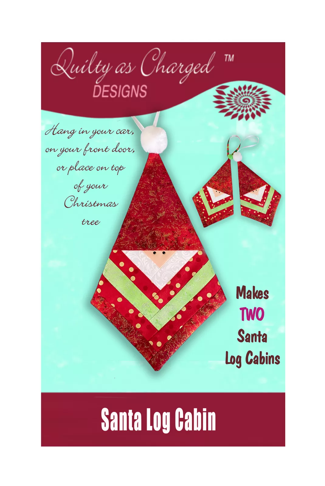 santa-log-cabin-pattern-makes-two Santa Log Cabin PATTERN - Makes TWO!