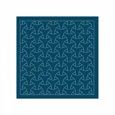 Sashiko sampler Traditional Design Maru-bishamon Navy