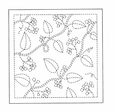 Sashiko Sampler Traditional Design Nuts on White