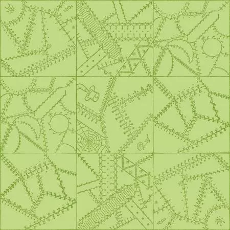 Scary Scraps ~ Crazy Patchwork Green ~ C17604R-
