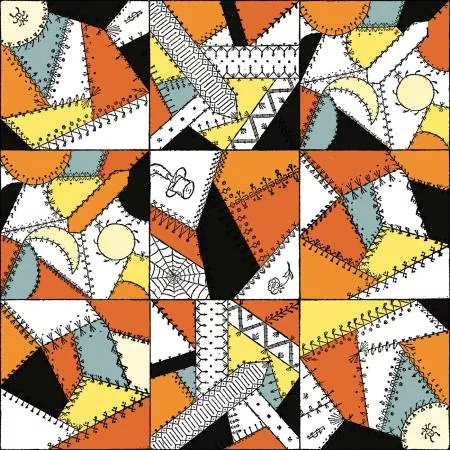Scary Scraps~ Crazy Patchwork Multi ~ C17604R