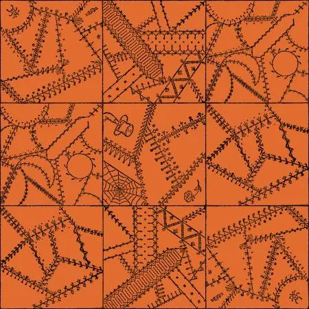 Scary Scraps~Crazy Patchwork Orange~C17604R-