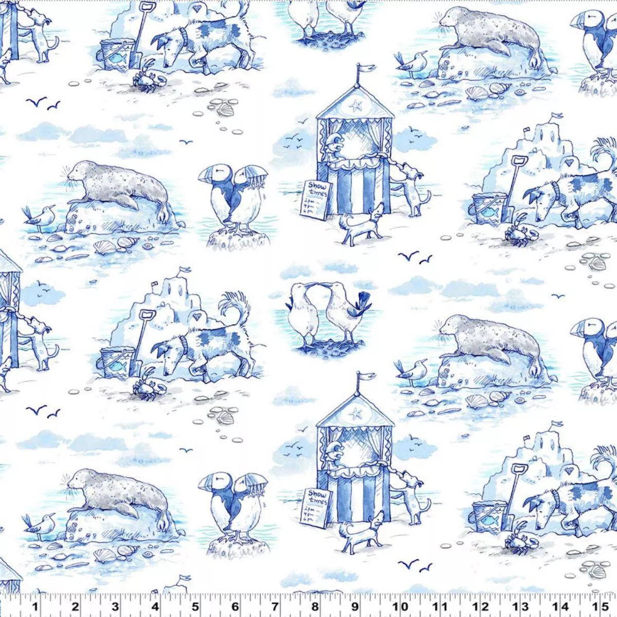 Scenic Toile Blue by Anita Jeram
