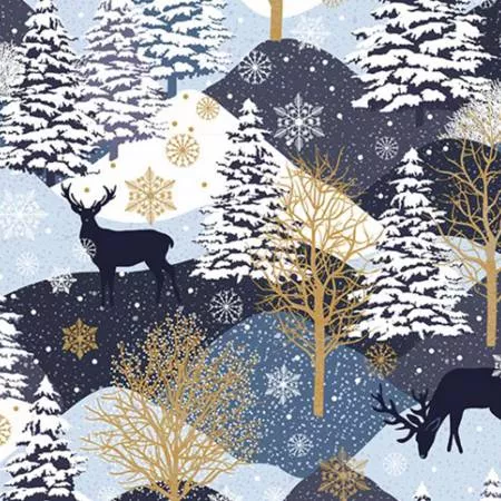 Shannon Cuddle 60 in Wide Midnight Deer Digital-Navy