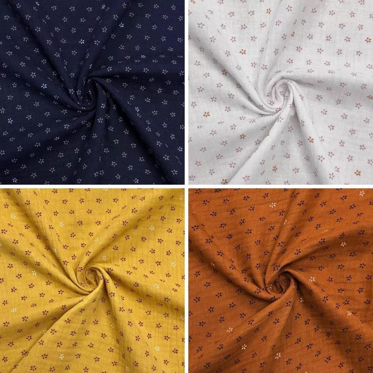 small-flowers-double-gauze-fabric Small Flowers Double Gauze Fabric
