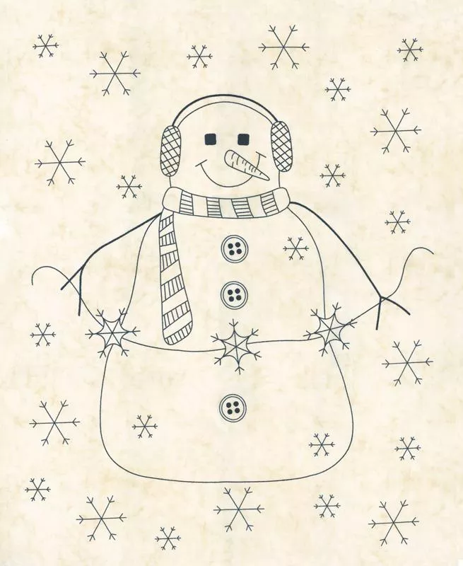 Snowman Gather IV Panel Snow
