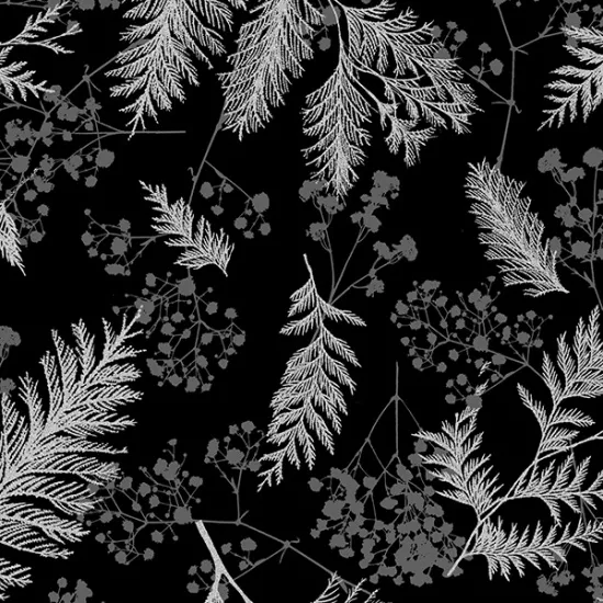 Sparkle and Fade Black-Silver Evergreen Branches