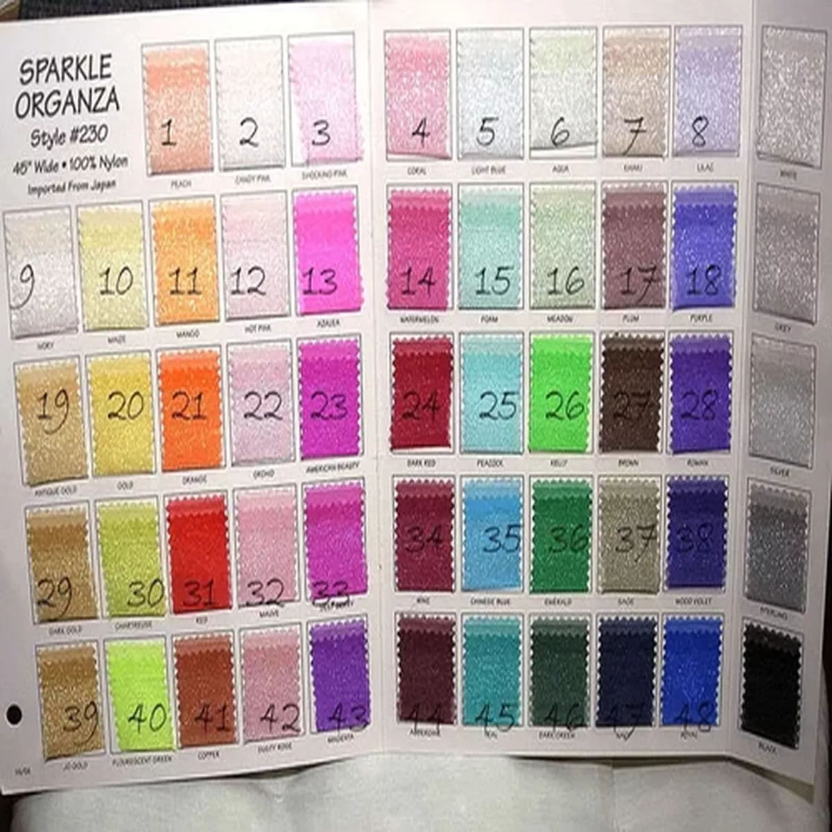 SPARKLE ORGANZA FABRIC SHEER CHOICE OF COLOR 1 YARD PAGEANT WEDDING CRAFT DECOR