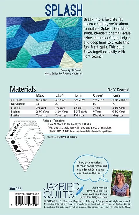 Splash Pattern Jaybird Quilts